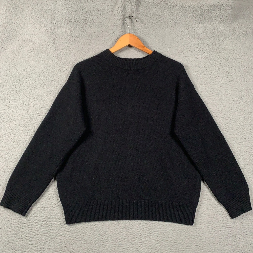 Almina Concept Wool Cashmere Sweater Women's Small S Black Minimalist Crewneck